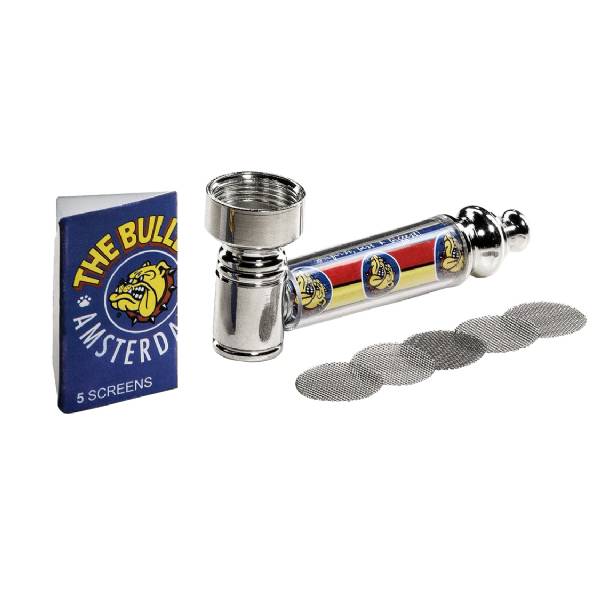 The Bulldog Pipa in metallo con 5 filtri intercambiabili